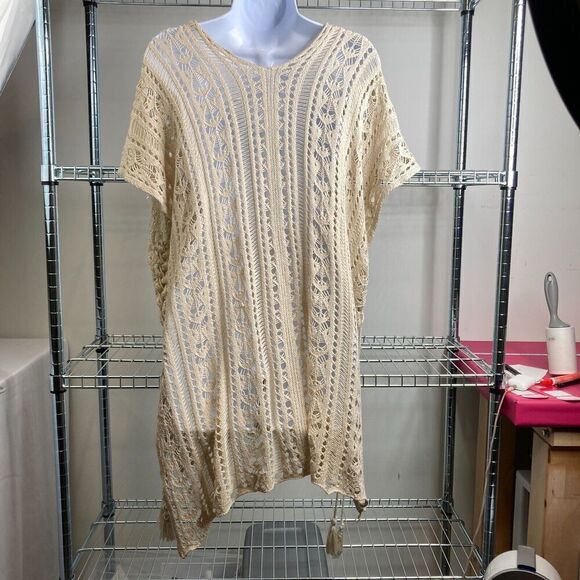 Women’s Crochet Knit Tunic Dress Size S Macrame Resort Vacation Coquette Boho - Picture 4 of 11